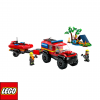 LEGO City Fire Пожарникарски камион 4x4 със спасителна лодка 60412
