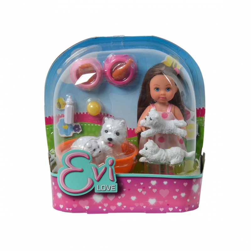 Кукла Еви Лав - Приятел на животните с кученца