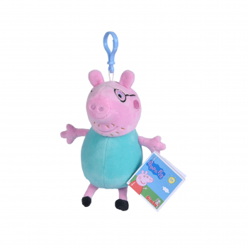 Плюшена играчка Татко Пиг за закачане, Пепа Пиг, 13 см