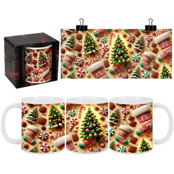 Коледна чаша - Весели Празници с коледна декорация