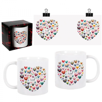 Чаша - Обичам те с шарени сърчица