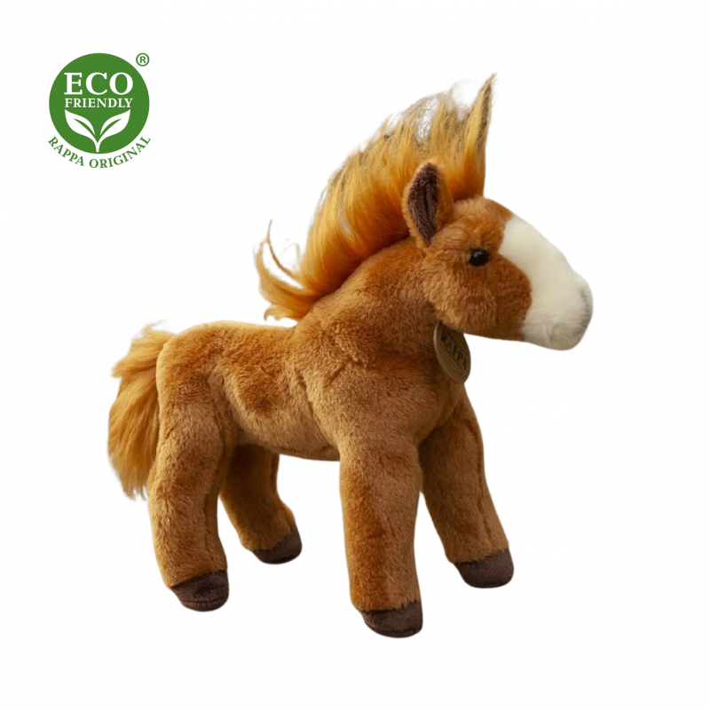 Плюшено конче, бежово, стоящо, 28 см