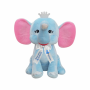 Плюшен слон с надписана панделка, син, 35 см