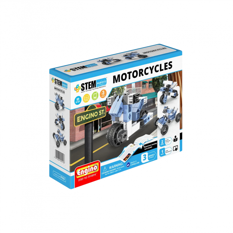 Детски конструктор Енджино СТЕМ - Герой мотоциклети