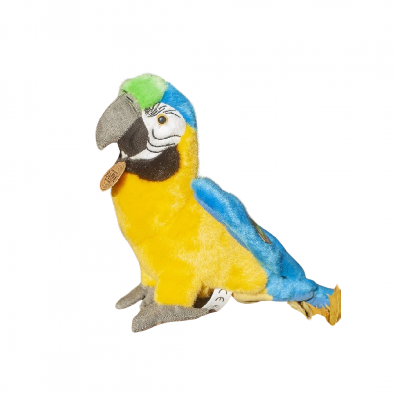 Плюшен Папагал синьо-жълта Ара, 24 см