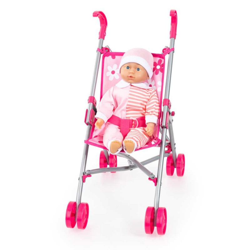 Кукла с количка Bayer в розово
