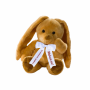Плюшена играчка Зайче с надписана панделка, кафяво, 20 см