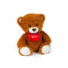Плюшена играчка Мече със сърце, светло кафяво, 30 см
