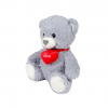 Плюшена играчка Мече със сърце, сиво, 30 см