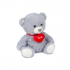 Плюшена играчка Мече със сърце, сиво, 30 см