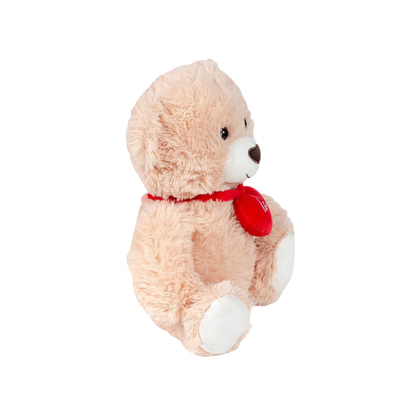 Плюшена играчка Мече със сърце, бежово, 30 см