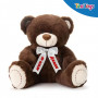 Плюшено мече в кафяво с надписана панделка