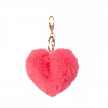 Ключодържател сърце, тъмно розов, 10 см