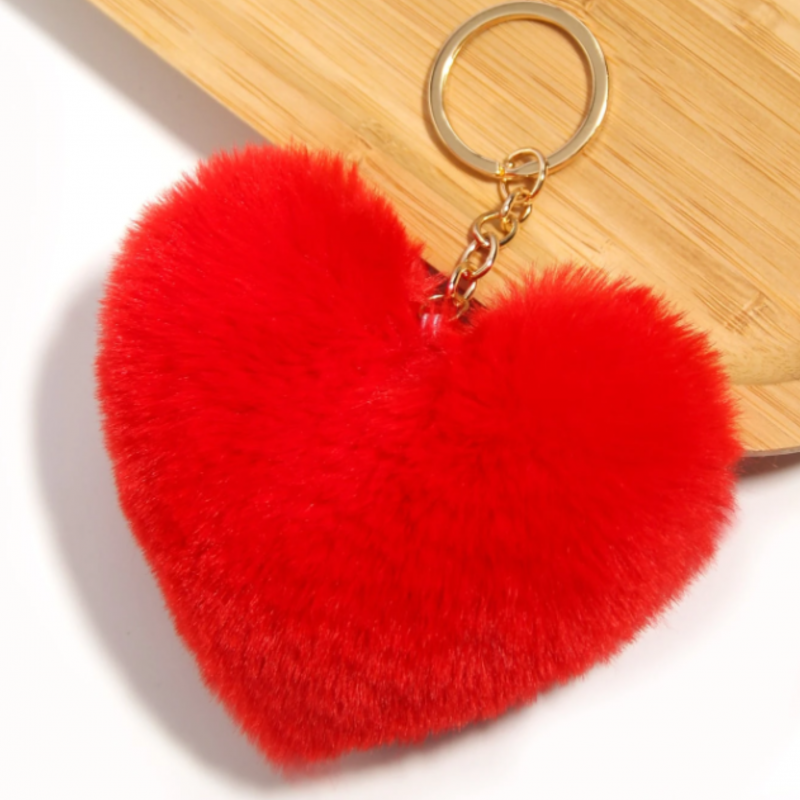 Ключодържател сърце, червен, 10 см