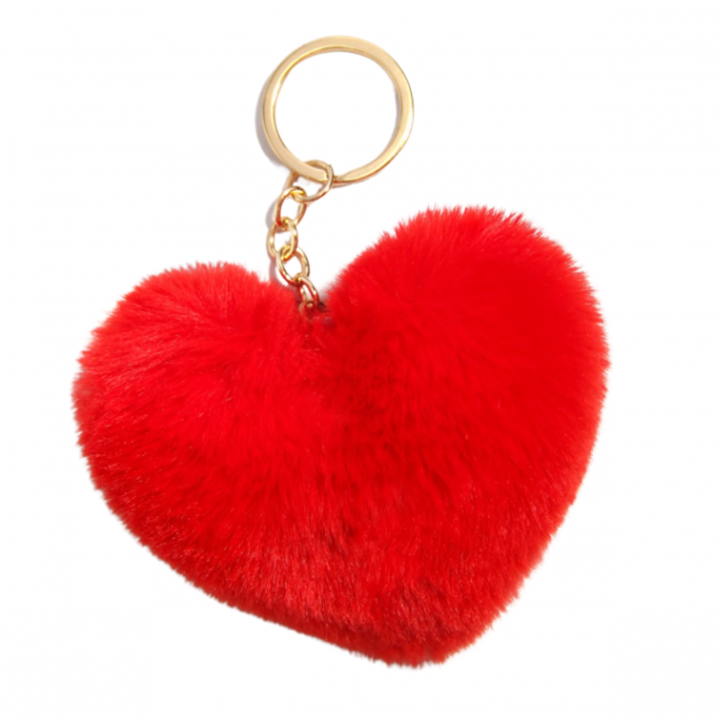 Ключодържател сърце, червен, 10 см
