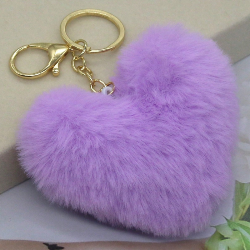 Ключодържател сърце, лилав, 10 см 