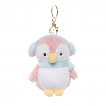 Плюшен ключодържател пингвин, розов, 11 см