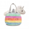 Плюшена чантичка с еднорог Aurora, цветна, 20 см