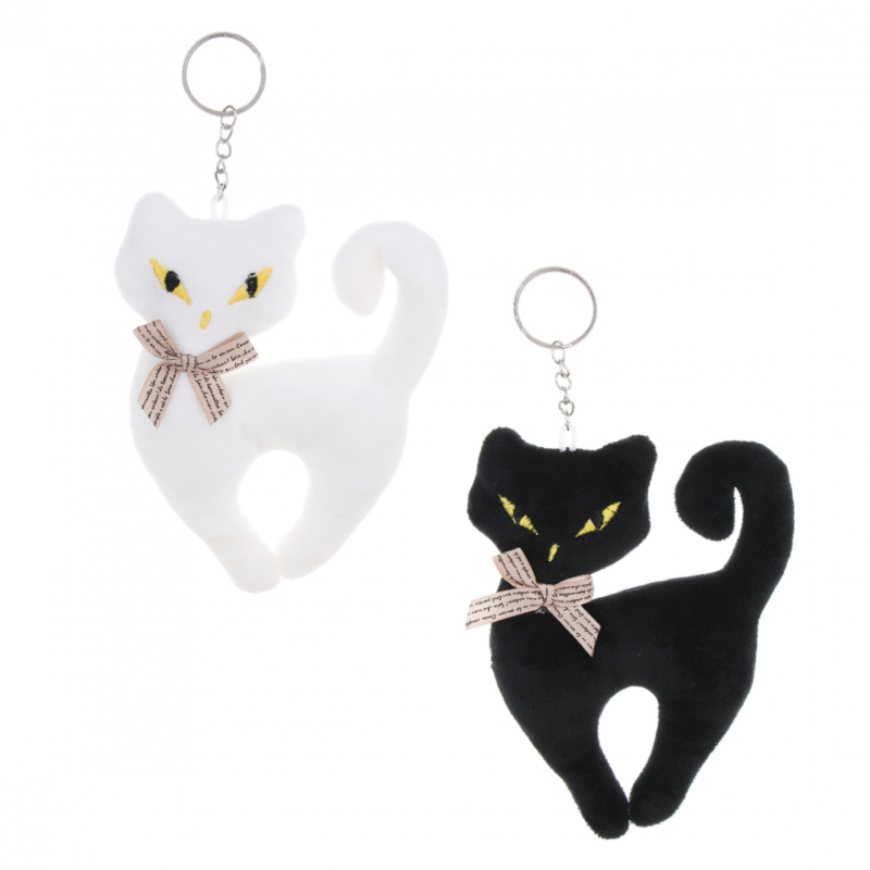 Ключодържател Коте, бяло, 14 см