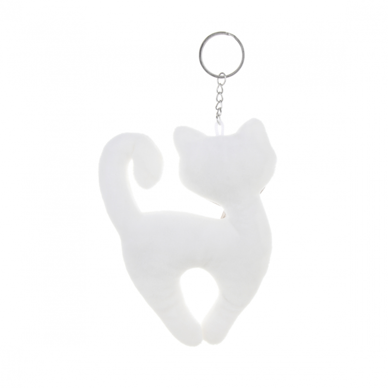 Ключодържател Коте, бяло, 14 см