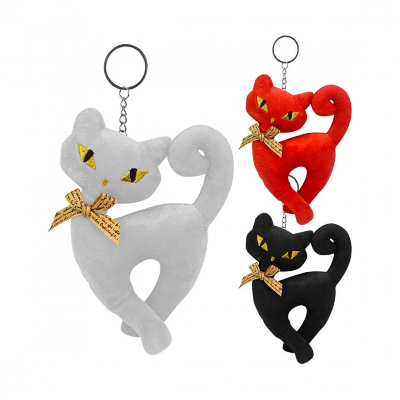 Ключодържател Коте, бяло, 14 см