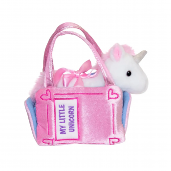 Плюшена чантичка с еднорог Aurora, розова, 20 см