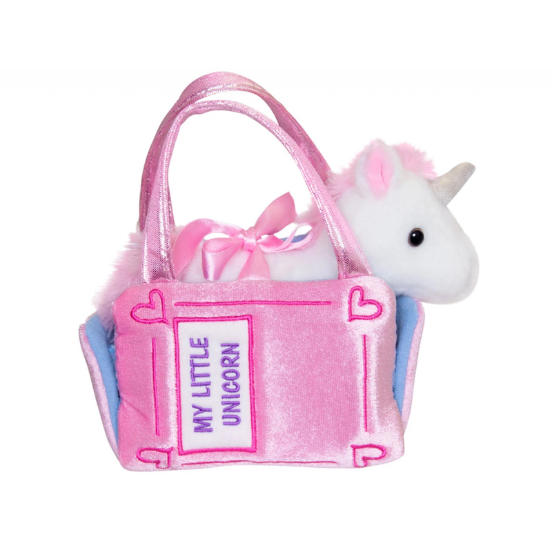 Плюшена играчка Аврора - Еднорог в чантичка