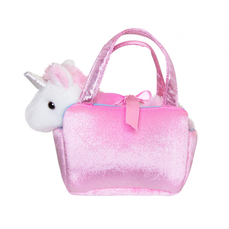 Плюшена играчка Аврора - Еднорог в чантичка