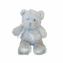 Плюшено мече с бродирани очи, светло синьо, 28 см