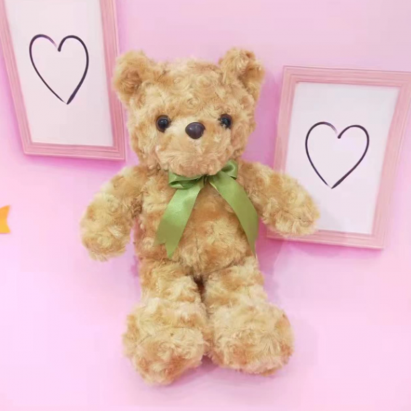 Плюшено мече със сатенена панделка, кафяво, 30 см