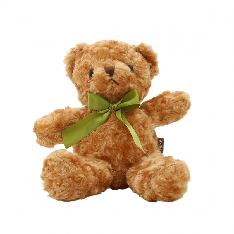 Плюшено мече със сатенена панделка, кафяво, 30 см