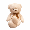 Плюшено мече с кадифена панделка, бежово, 90 см