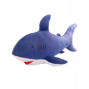 Плюшена акула, тъмно синя, 40 см
