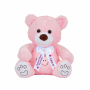 Плюшено мече Smile on с надписана панделка, розово, 40 см 