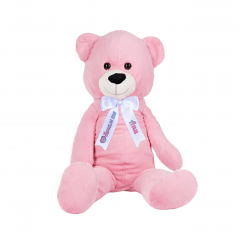 Плюшен мечок в розово с надписана панделка, 130 см.