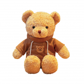 Плюшено мече с кафяв пуловер, кафяво, 30 см