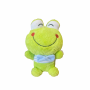 Плюшена жабка Петя със синя папионка, зелена, 30 см