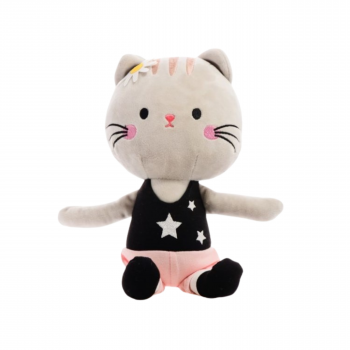 Плюшено коте Кити, сиво, 35 см