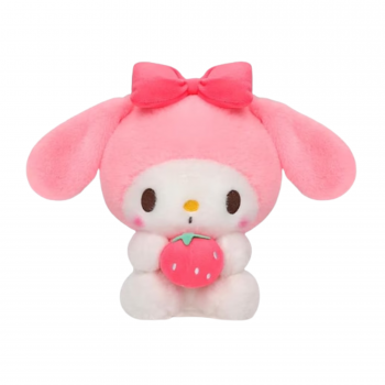 Плюшено куче с ягодка, розово, 23 см