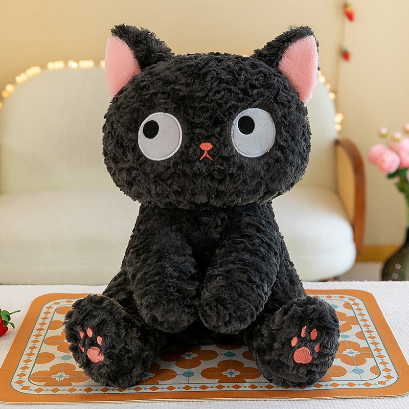 Плюшено коте Кити, черно, 45 см