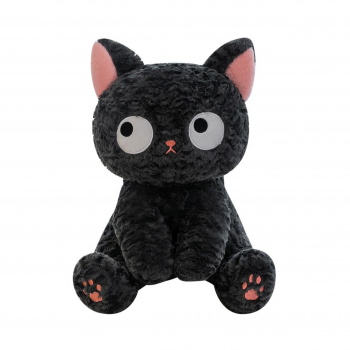 Плюшено коте Кити, черно, 45 см