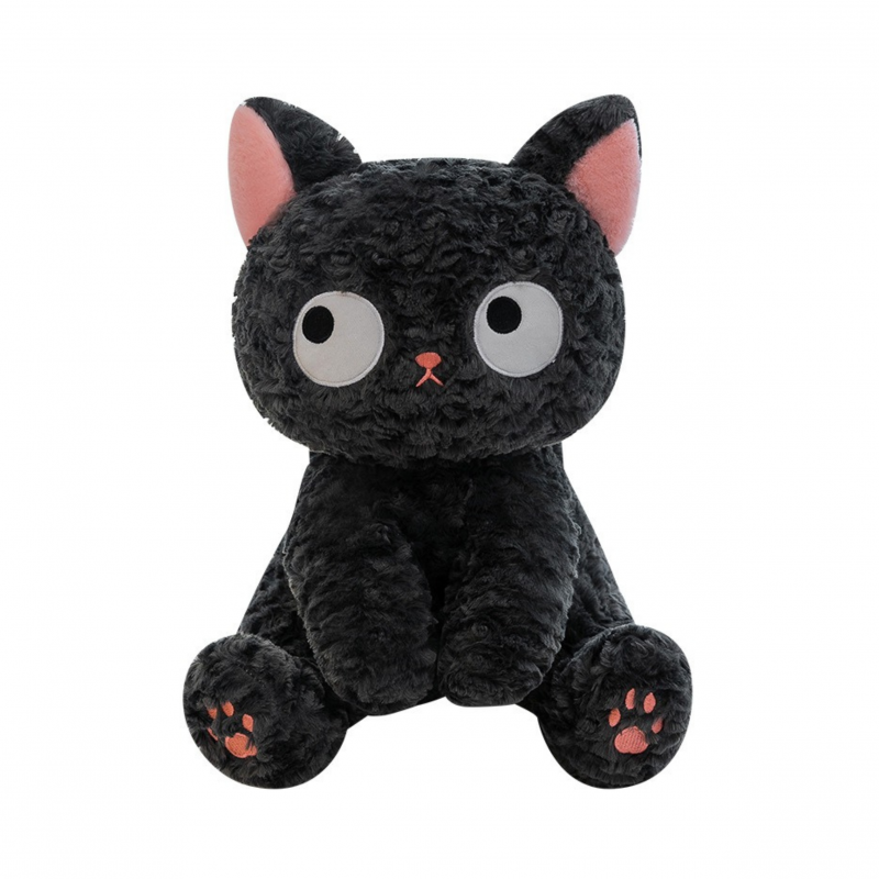 Плюшено коте Кити, черно, 45 см