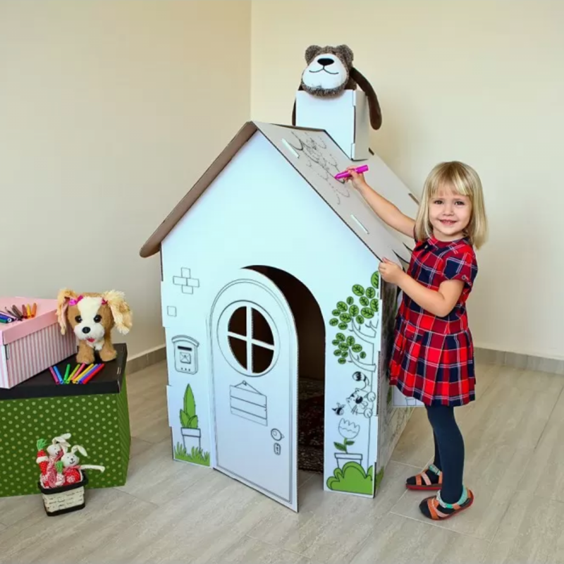 Картонена къща за оцветяване, 110 см