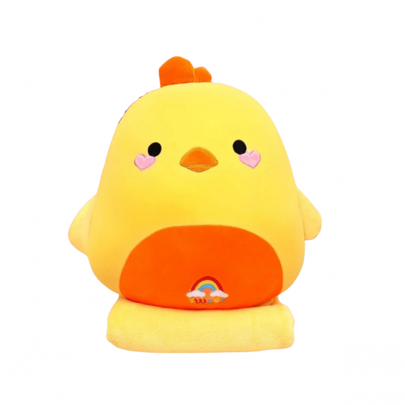 Плюшена възгланичка пате, 40 см + одеалце