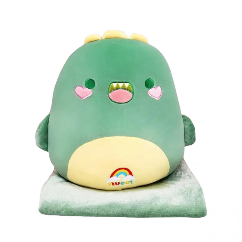 Плюшена възглавничка динозавър, 40 см + одеалце