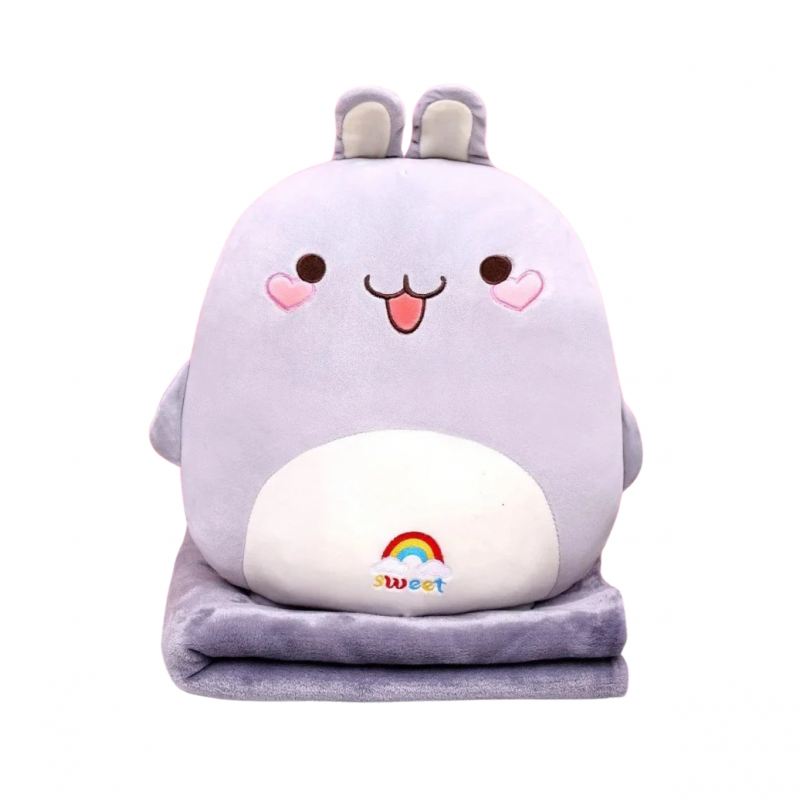 Плюшена възгланичка зайче, 40 см + одеалце