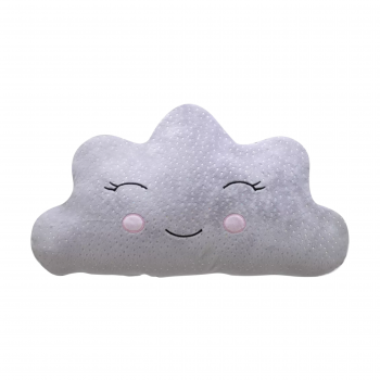 Плюшена възглавничка облаче, сива, 45 см