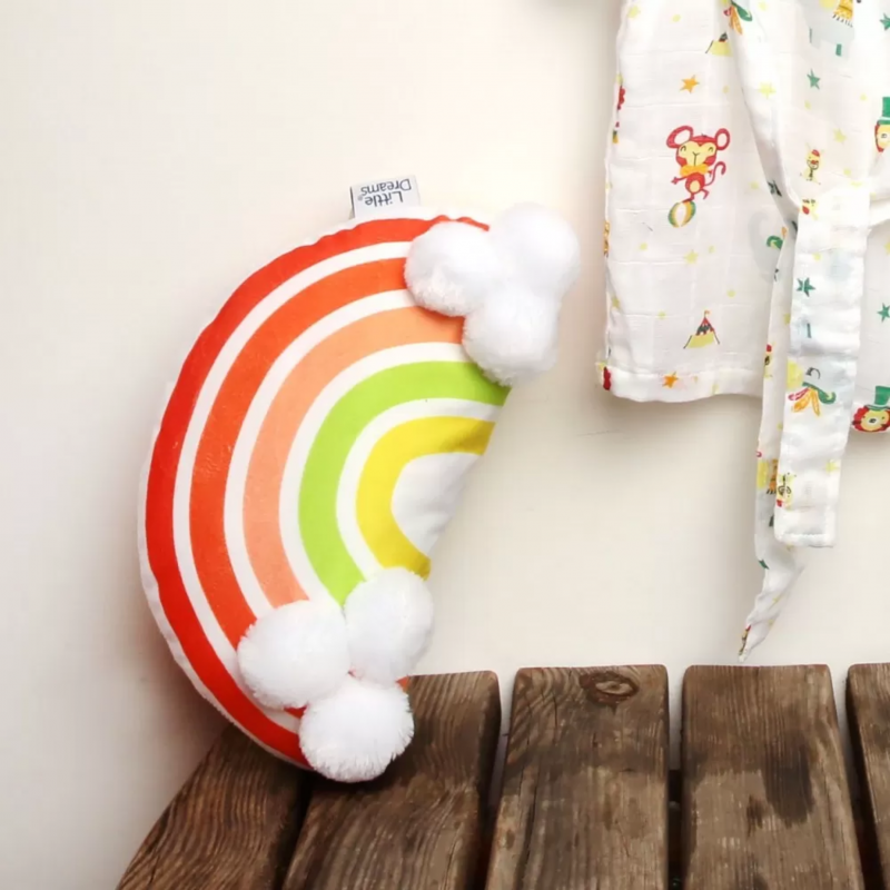 Декоративна възглавница дъга, цветна, 30 см