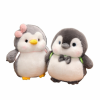 Плюшен пингвин Лори с розова чантичка, сив, 25 см