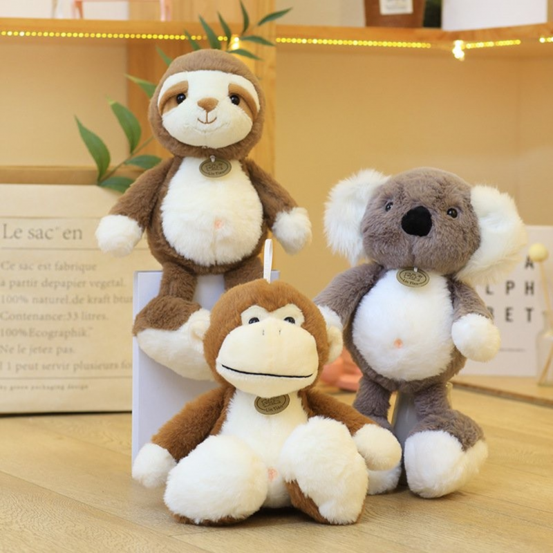 Плюшена маймуна Пепи с медальон, кафява, 30 см